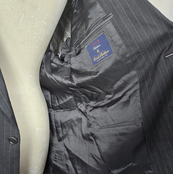 Brooks Brothers Pinstripe Wool Blazer 45R